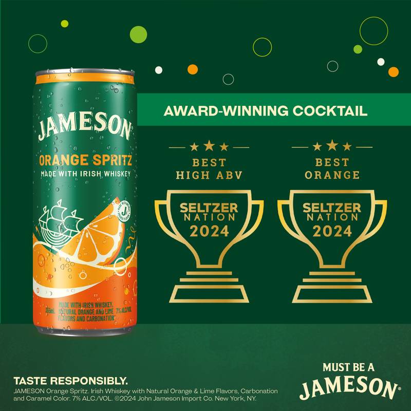 Jameson Orange Spritz Irish Whiskey Cocktail 4pk 12oz Cans 7% ABV