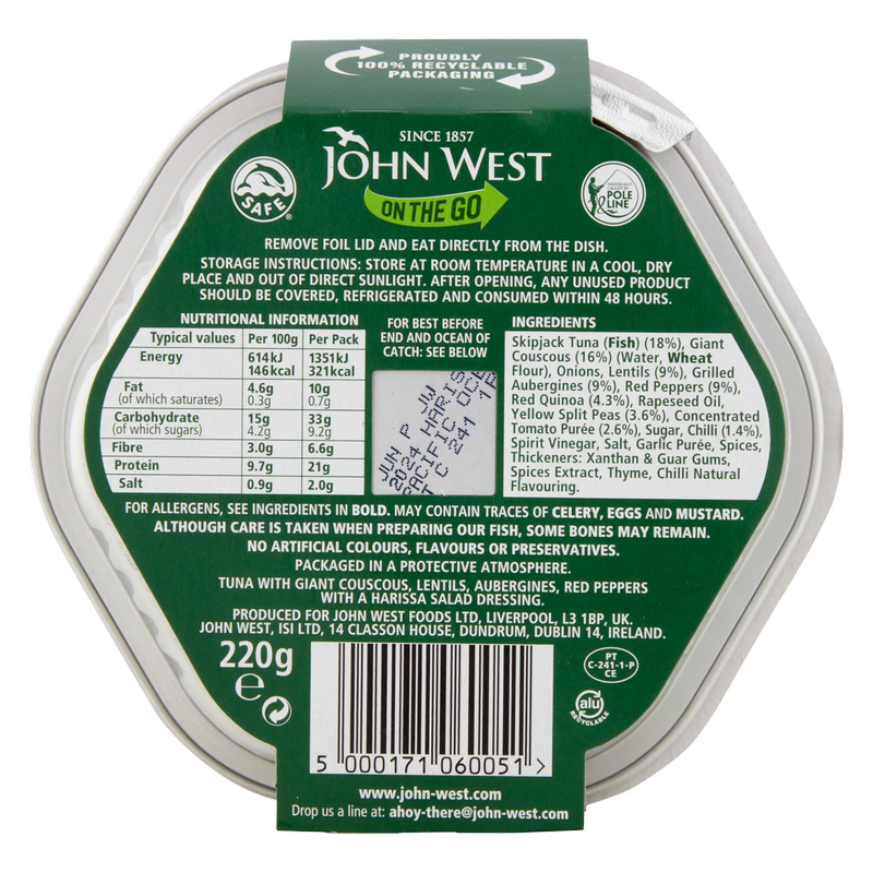 John West On the Go Harissa Spiced Super Tuna Salad, 220g