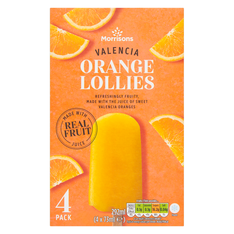 Morrisons Valencia Orange Ice Lollies, 4 x 73ml