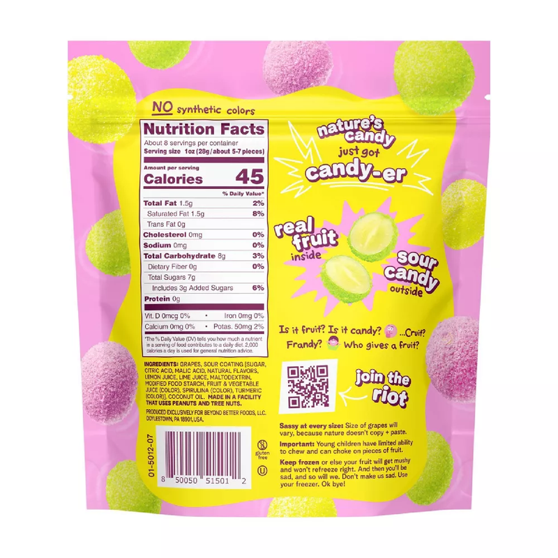 Fruit Riot Frozen Sour Mixed Grapes 
