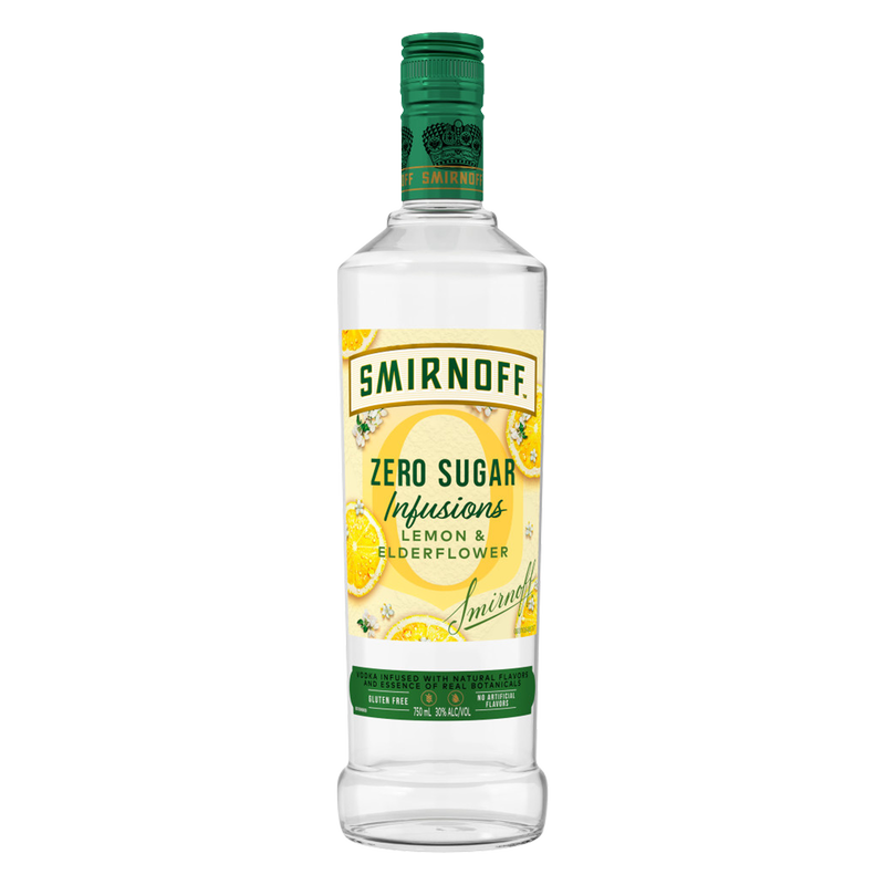 Smirnoff Zero Sugar Infusions Lemon & Elderflower 750ml (60 Proof)