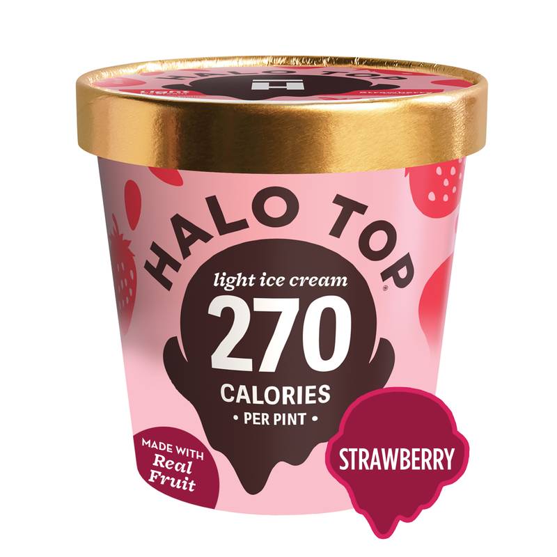 Halo Top Strawberry Light Ice Cream Pint 16 fl oz