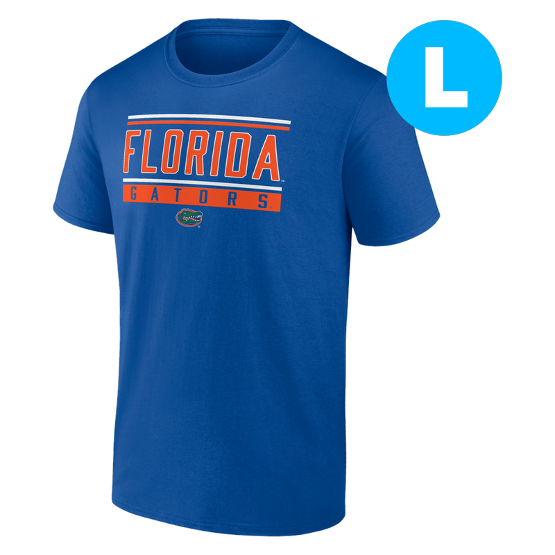 University of  Florida Fundamentals Cotton Stripe and Block Short Sleeve Tee-Size Large