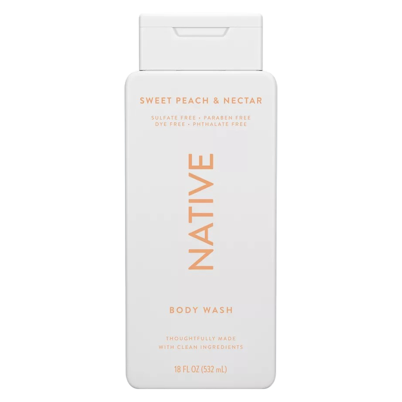 Native Body Wash, Sweet Peach & Nectar, Sulfate Free, 18 oz
