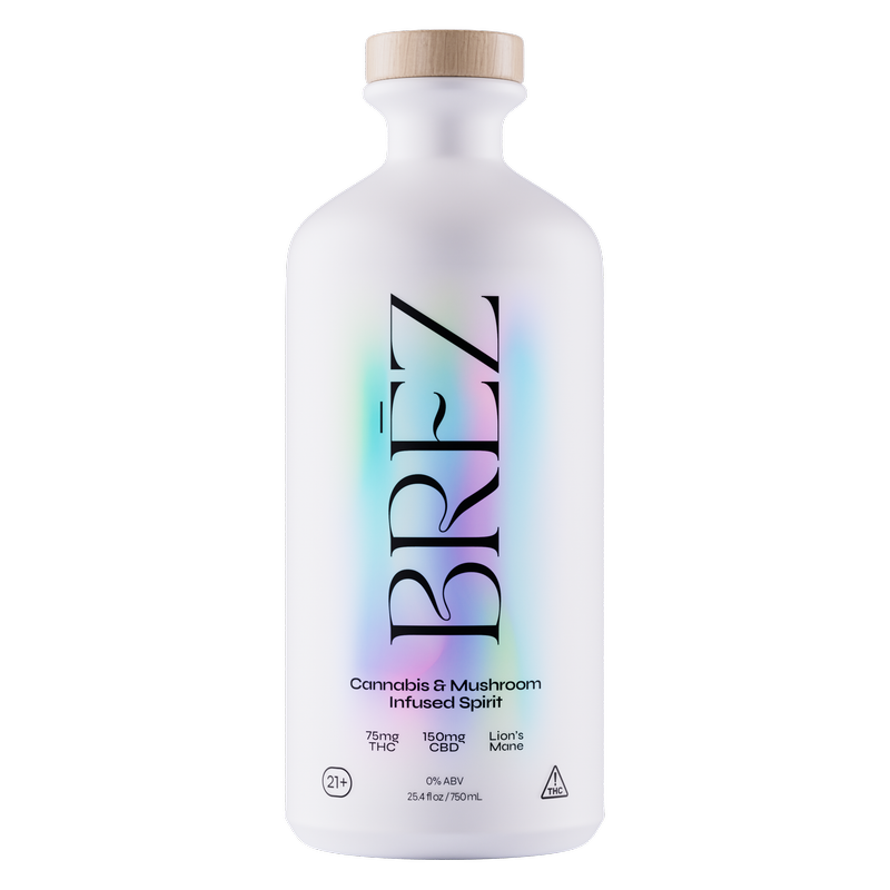 BRĒZ 5mg THC Cannabis and Lions Mane Mushroom Infused Spirit 750ml