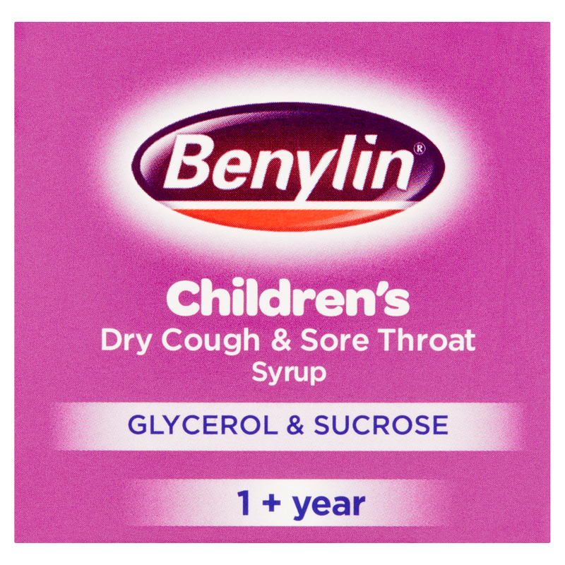 Benylin Children's Blackcurrant Dry Cough & Sore Throat Syrup, 125ml