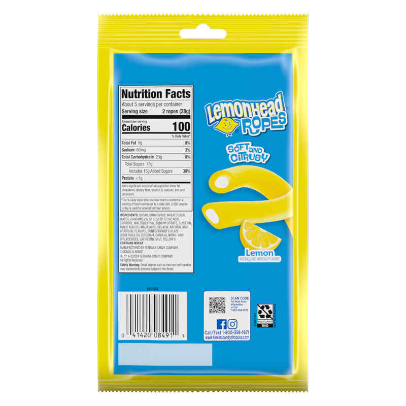 Lemonheads Ropes, 3oz