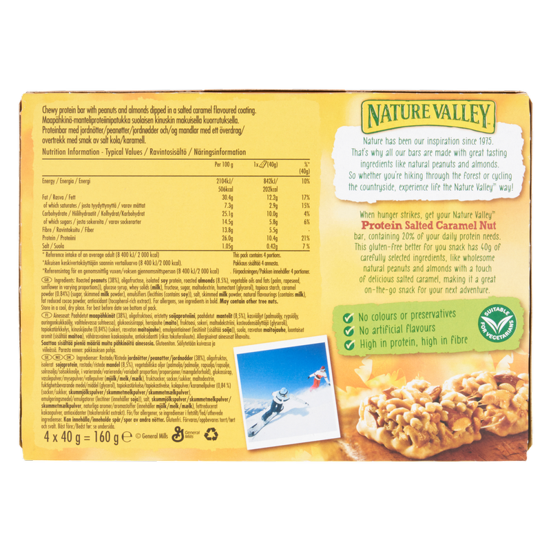 Nature Valley Protein Salted Caramel Nut Bar, 4 x 40g