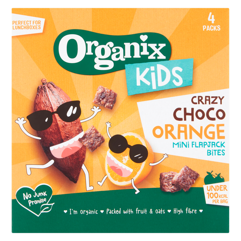 Organix Kids Choco Orange Mini Flapjack Bites, 4 x 23g