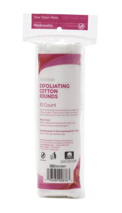 Simply Soft Exfoliating Cotton Rounds, 80ct