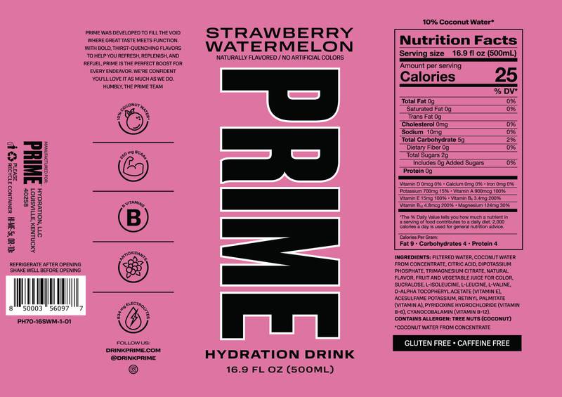 Prime Hydration Strawberry Watermelon 16.9oz