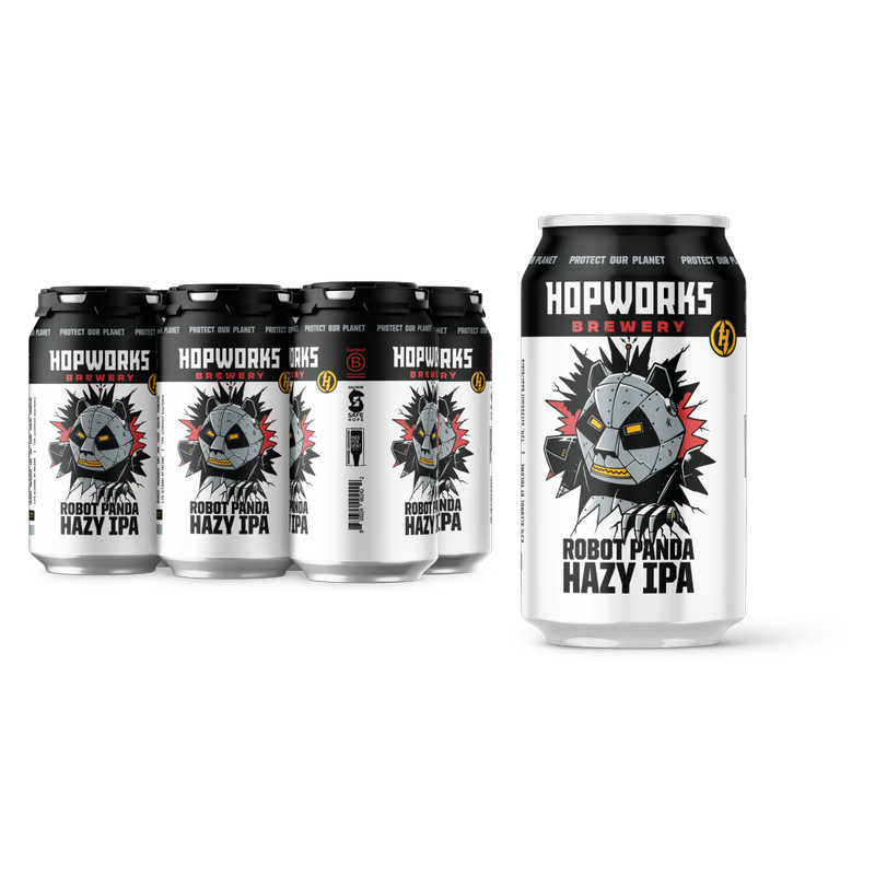 Hopworks Robot Panda Hazy IPA 6pk 12oz Can