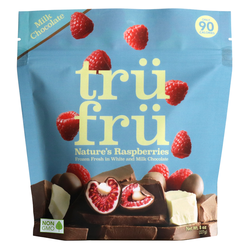 TruFru Natures Raspberries Hyper Chilled in White & Milk Chocolate 