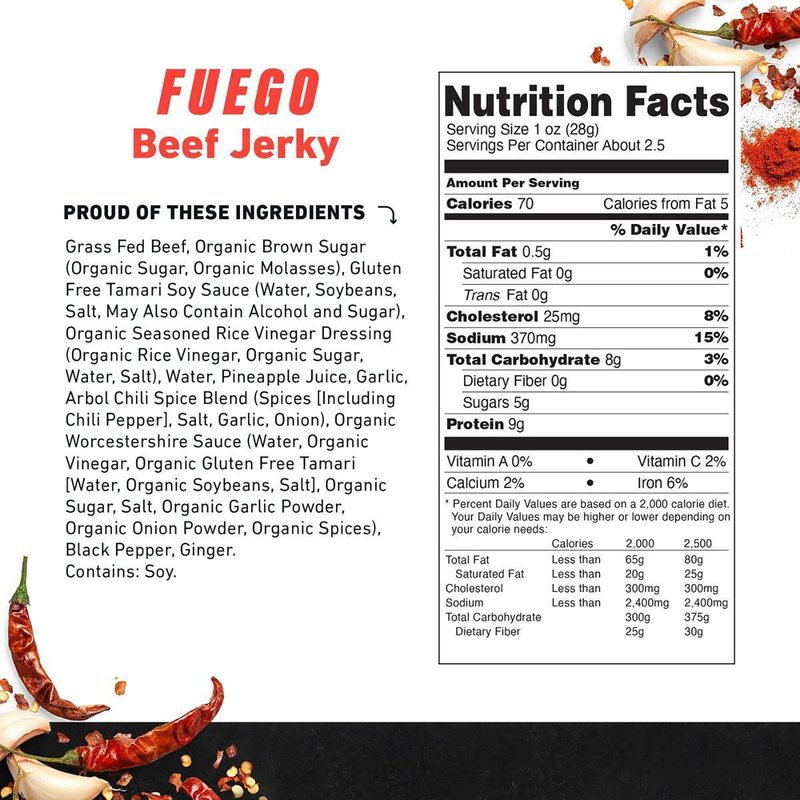 Country Archer Fuego Beef Jerky 2.5 oz. Bag