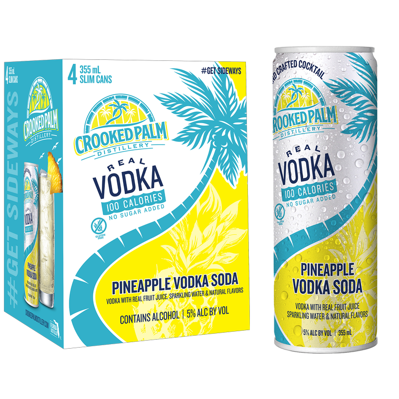 Crooked Palm Pineapple Vodka Soda 4pk 5% ABV
