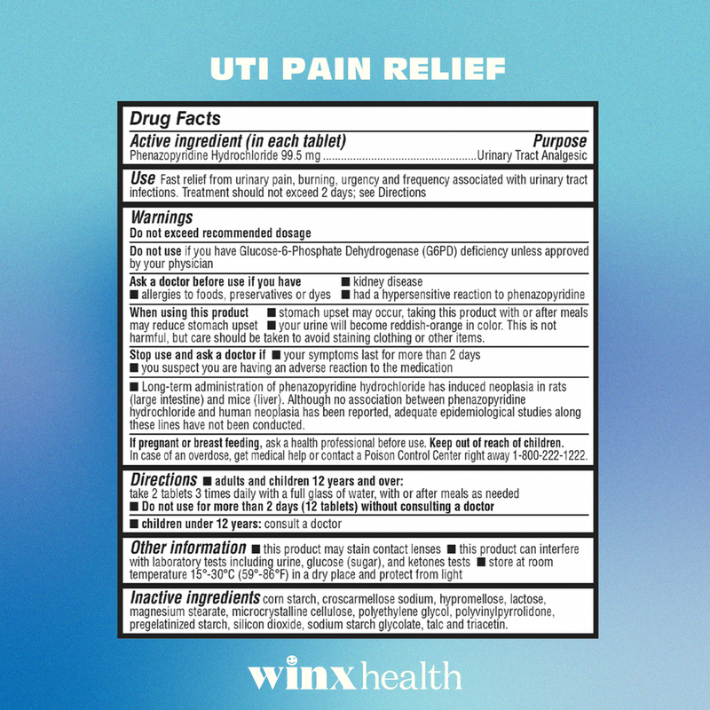 Max Strength UTI Pain Relief + Access to same-day Rx treatment via telehealth