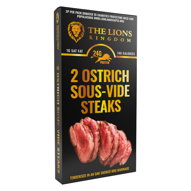 The Lions Kingdom 2 Ostrich Sous-Vide Steaks, 250g