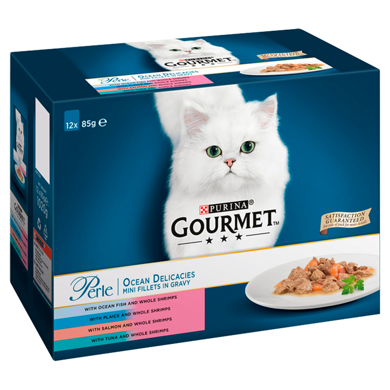 Gourmet Perle Cat Food Pouches Ocean Delicacies, 12 x 85g