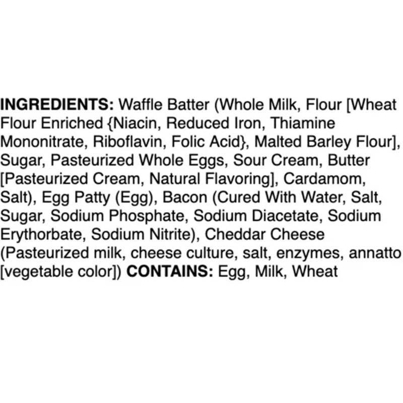 Nordic Waffles Bacon, Egg & Cheese Waffle Sandwich 2ct