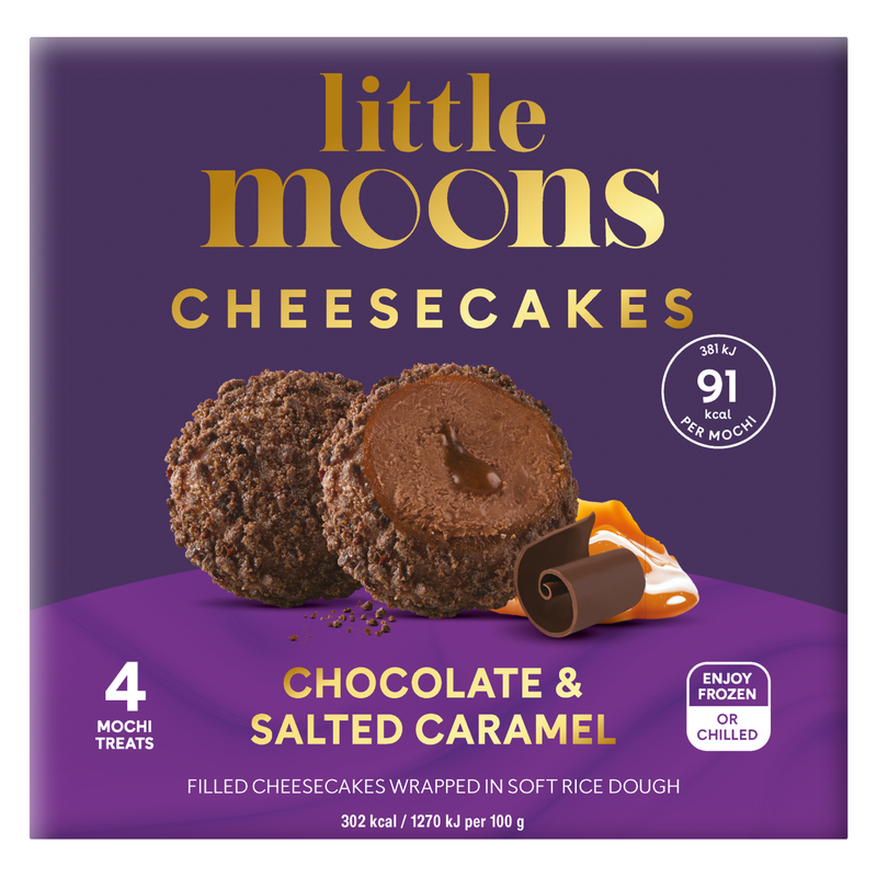 Little Moons Chocolate & Salted Caramel Cheesecake Mochi, 4 x 30g