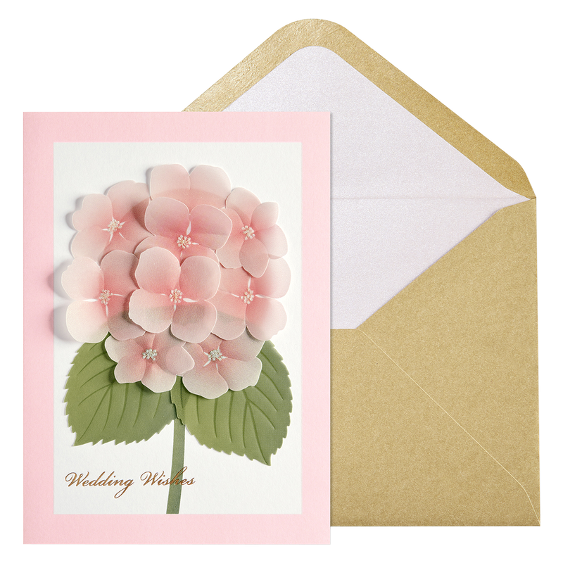 NIQUEA.D "Vellum Hydrangea" Wedding Card 5x7"