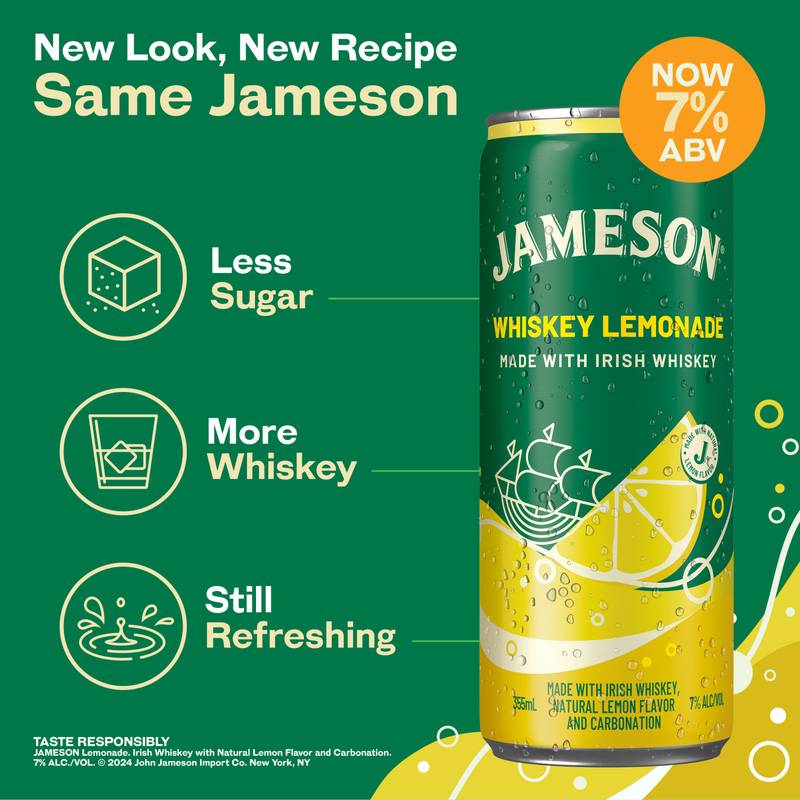 Jameson Lemonade Irish Whiskey Cocktail 4pk 12oz Cans 7% ABV