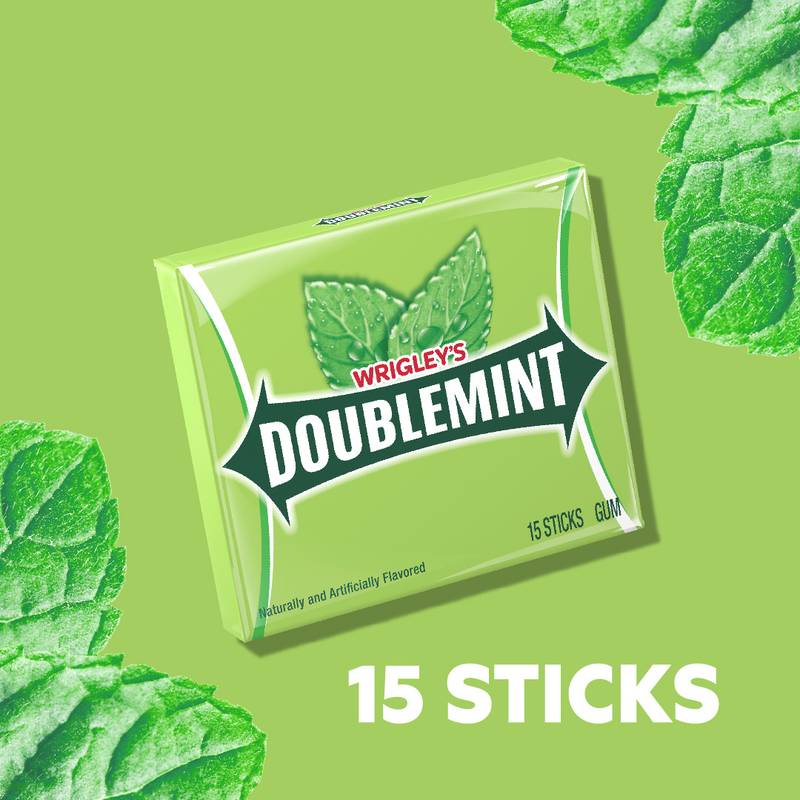 WRIGLEY'S DOUBLEMINT Mint Gum Chewing Gum Bulk Pack, 15 Stick (Pack of 10)