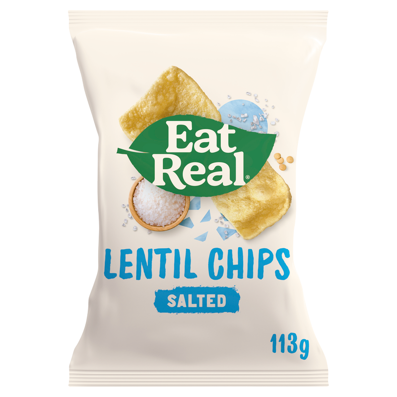 Eat Real Lentil Chips Sea Salt, 113g