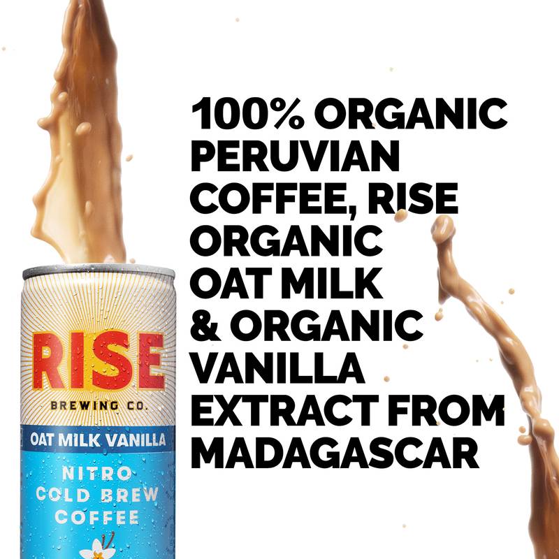 RISE Brewing Co. Oat Milk Vanilla Nitro Cold Brew Latte 7oz Can