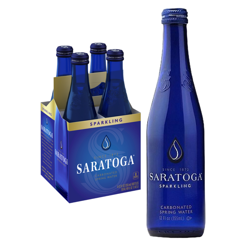 Saratoga Springs Sparkling Water 4pk 12oz Glass Bottle