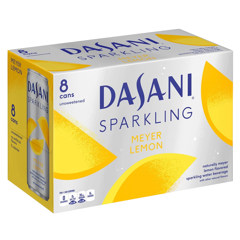 Dasani Meyer Lemon Sparkling Water 8pk 12oz Can