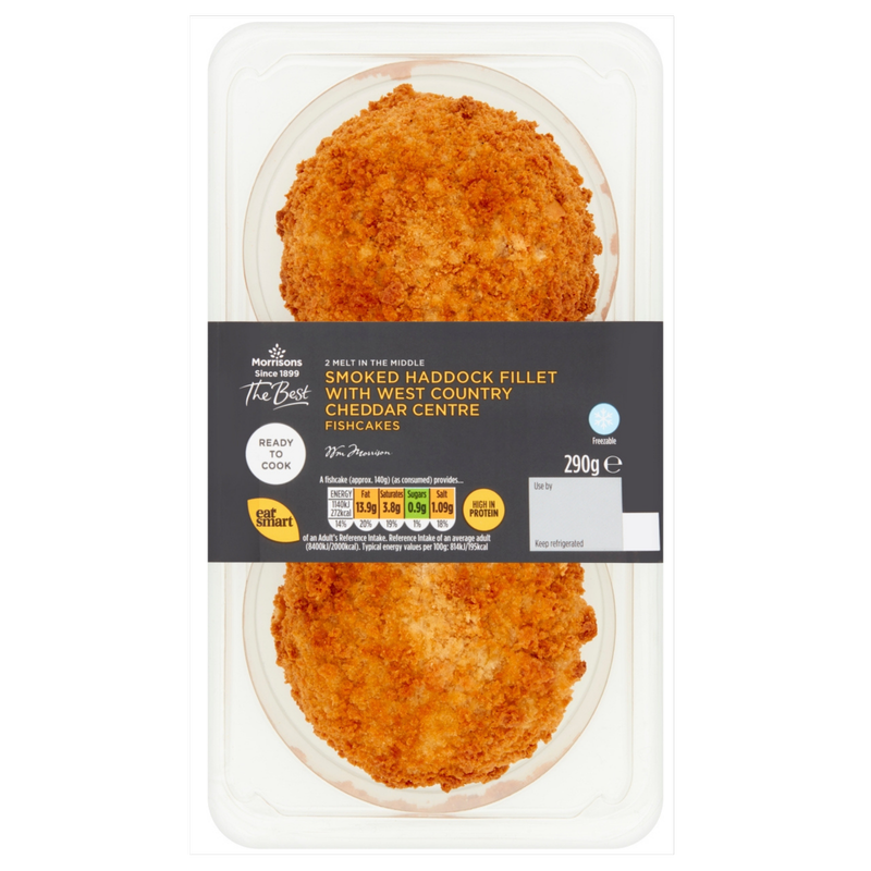 Morrisons The Best Smoked Haddock & West Country Cheddar Centre Fishcakes, 290g
