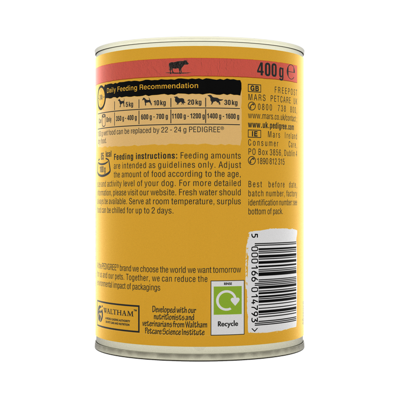 Pedigree Adult Wet Dog Food Tin Original in Loaf, 400g