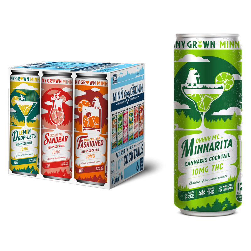 Minny Grown 10mg THC Variety Pack 6pk 12oz Can