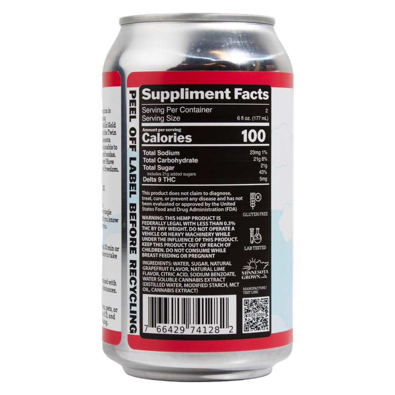 Kite Citrus 10mg THC Soda 4pk 12oz Can