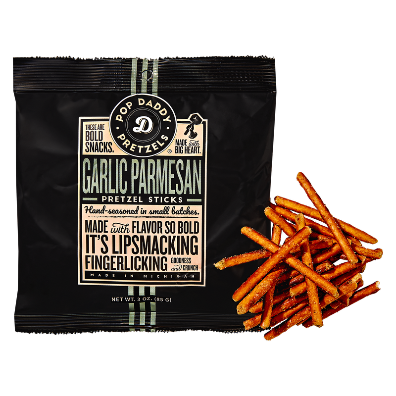 Pop Daddy Pretzels  Garlic Parmesan Seasoned Pretzel Sticks - 3oz
