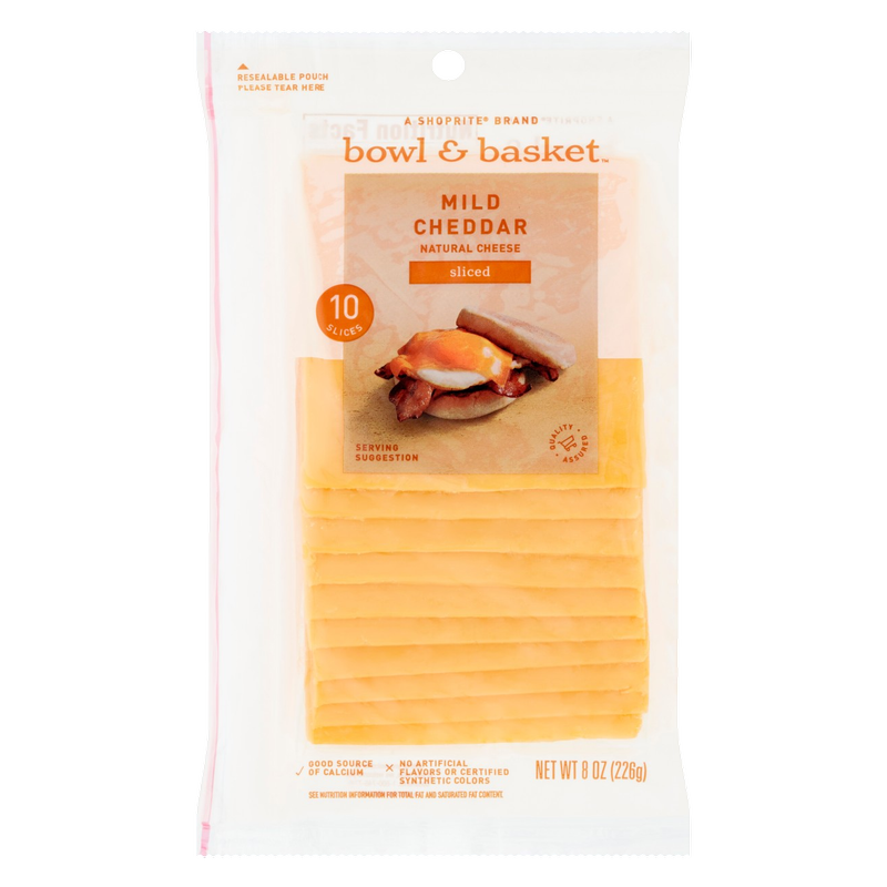 Bowl & Basket Sliced Mild Cheddar Cheese - 8oz / 10ct