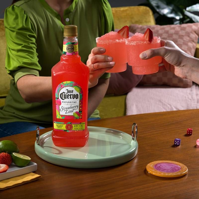 Jose Cuervo Authentic Margarita Strawberry Lime Ready to Drink Cocktail 1.75L 9.5% ABV