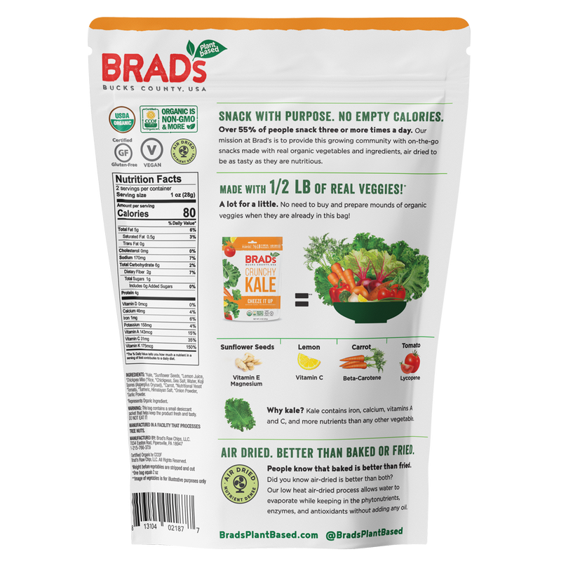 Brad's Plant Based Cheeze It Up Crunchy Kale 2oz