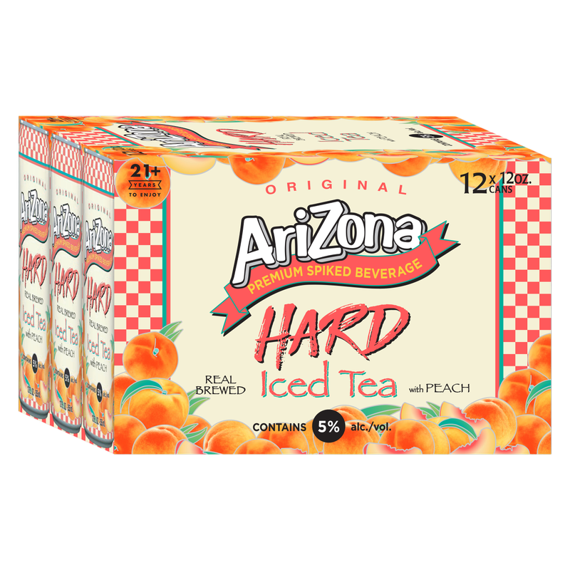 Arizona Hard Peach Tea 12pk 12oz Cans