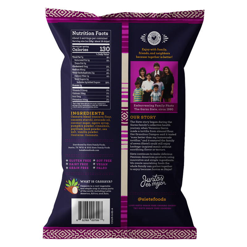 Siete Churro Strips 5oz