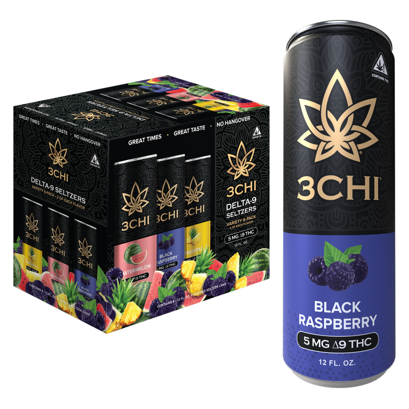 3 Chi Variety Pack 5mg THC Drink 6pk 12oz Can