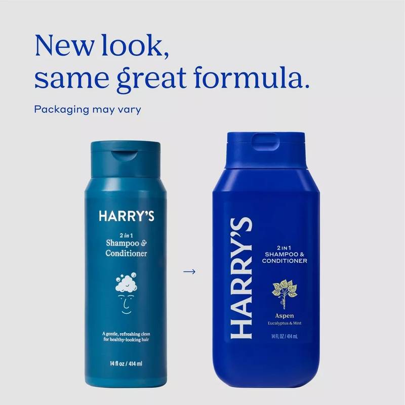 Harry's Men's 2 in 1 Shampoo and Conditioner, Aspen, 14oz