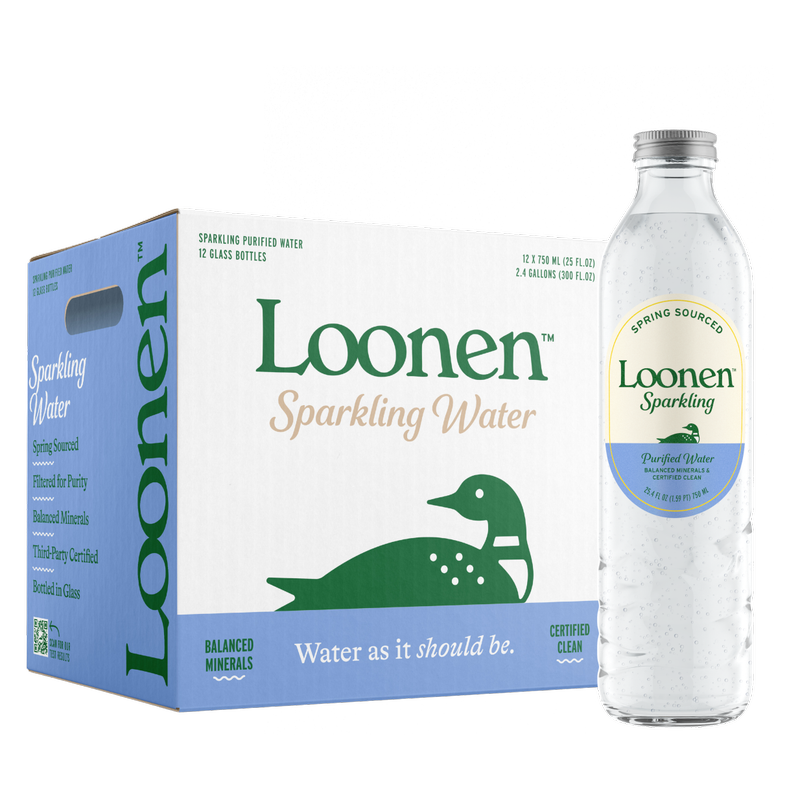 Loonen Sparkling Water 750ml Glass Bottle, 12pack