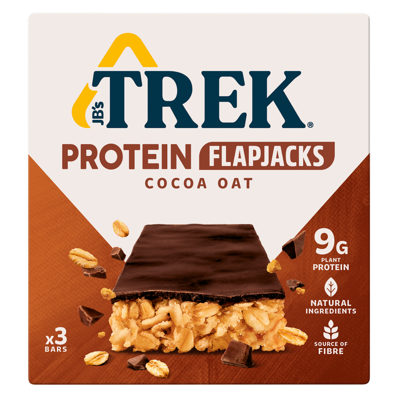 Trek Cocoa Oat Flapjacks, 3 x 50g