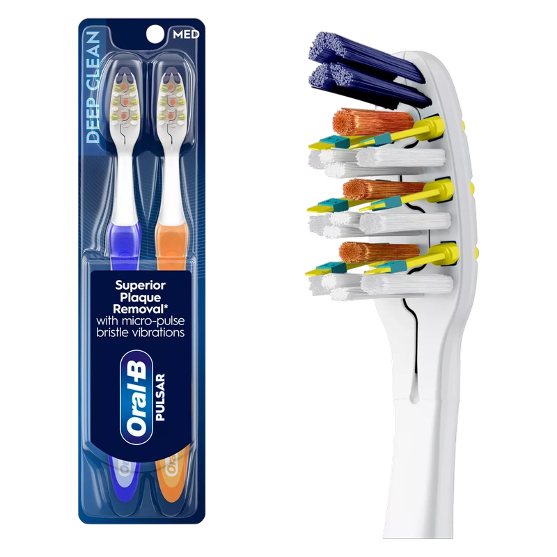 Oral-B Pro-Health Pulsar Battery Powered Medium Bristles Toothbrush, 2ct