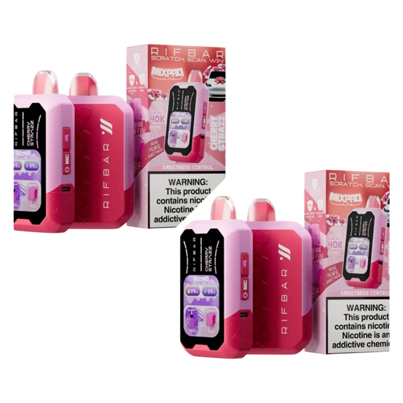 2 RifBar MixPro Cherry Strazz Disposable Vape 40,000 Puffs