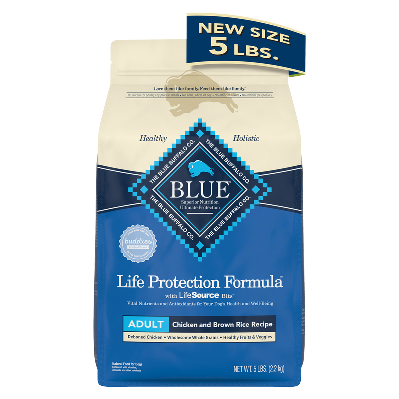 Blue Buffalo Adult Chicken and Brown Rice Dry Dog Food 5lb
