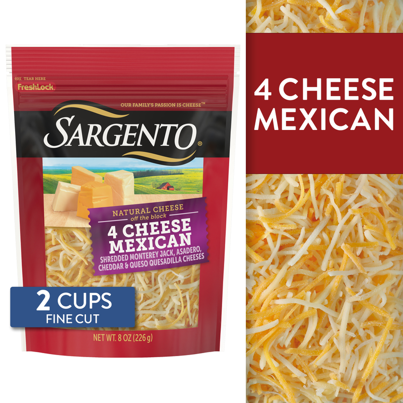 Sargento Natural Finely Shredded 4 Cheese Mexican Blend - 8oz