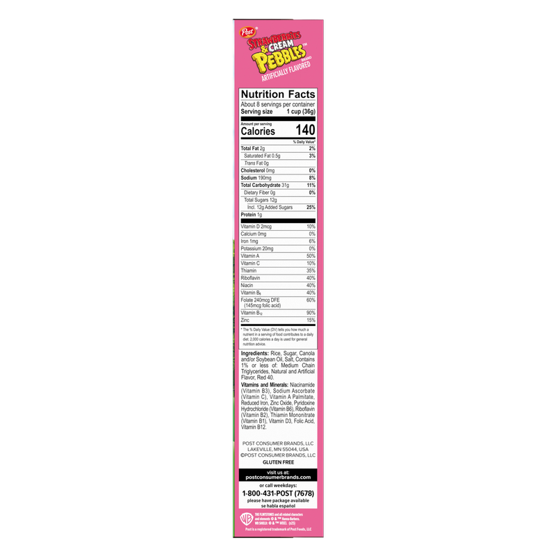 Post Strawberry & Cream Pebbles Cereal, 10oz. 